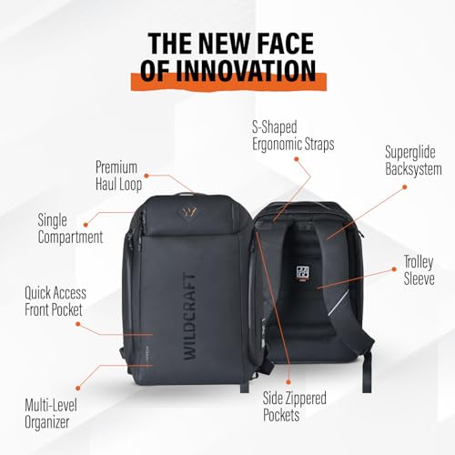 Image of Wildcraft Torres Pro 25 Ltrs Laptop Backpack for Travel Gym Office | Unisex Backpack with Rain Cover | Durable & Spacious Bag for Men & Women