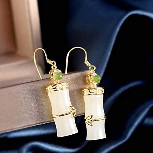 Boucles d'oreilles pendantes légères en néphrite pour sublimer vos tenues sans douleur aux lobes