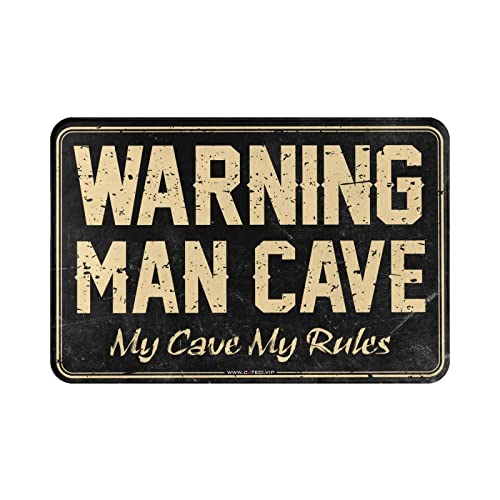 Décoration de camping Warning Man Cave drapeau en tissu 65 x 90 cm - 3