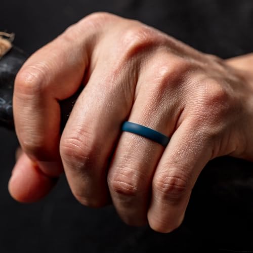 ThunderFit Silicone Rings for Him and Her, Rubber Engagement Bands Unisex - 1/4/7 Variety Multipack3