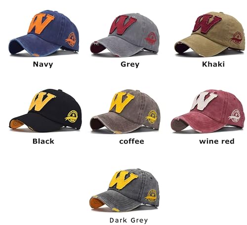 Image of kill off W Cap Baseball Cap Men hat Base Ball Embroidered Vintage Style hat Adjustable W Letter Caps Unisex Baseball Cotton