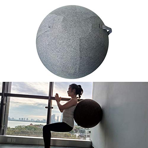 Tongina Cotton Blend 75cm Protective Cover for Sitting Ball Chair, Exercise Ball, Yoga Pilates Balls Protection Skin Wrap Accessories - Navy Blue - Thumbnail 6