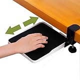Mouse Tray Clamp Under Desk Mouse Platform Clip on Mouse Pad Slide Out Ergonomic Mouse Tray Extender Sliding Pull Out