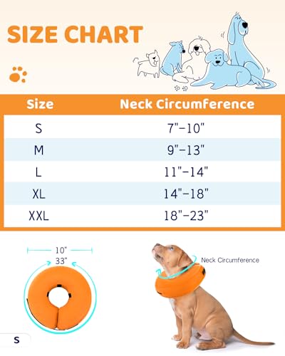 Image of Supet Inflatable Dog Cone Collar for Large Medium Small Dogs, Soft Cone Collar for Dogs Puppies Cats, E Collar Pet Cone Alternative After Surgery