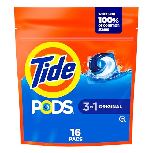 Tide - Detergente líquido en cápsulas, aroma original, 16 unidades