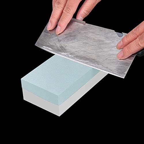 Miniatura 2 de TOPULORS Combinación de piedra de afilar cuchillos de doble cara (10006000) con base antideslizante para cocina, caza, cuchillos de bolsillo y