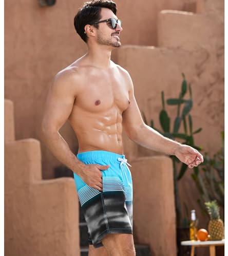 SILKWORLD Mens Swim Trunks 2 in 1 Quick Dry Bathing Suit with Compression Liner Beach Shorts with Zipper Pockets3