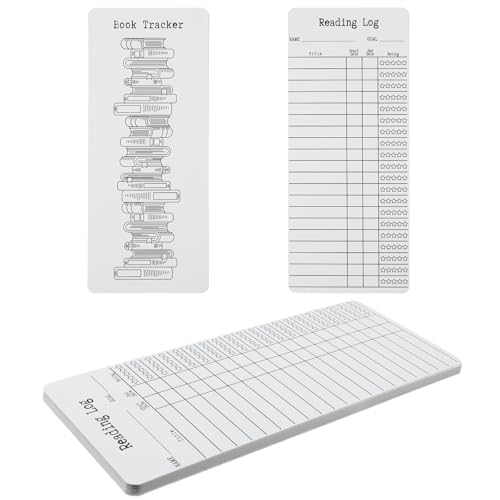 Ouligay 12pcs Book Tracker Bookmark Reading List Bookmark Library Cards for Reading Page Holders for Reading Enthusiasts Teachers Students