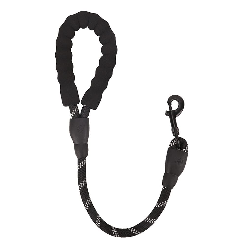 Guinzaglio per cani， Guinzaglio corto for cani, guinzaglio nero resistente for animali domestici, riflettente rotondo for dog walker, collare for, for