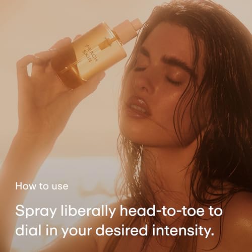 Image of PHLUR Peach Skin Body Mist, 8 Fl Oz - Hair and Body Perfume for Women with Peach Bellini, Bergamot, Vanilla Orchid, Milky Sandalwood & Sheer Amber Fragrance Body Spray