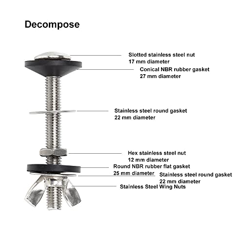 Hsthe Sea 2 pcs Toilet split water tank fixing screw accessories seated water tank fixing connection screw toilet water tank installation accessories - Image 4