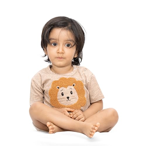 Image of ARIEL Baby Boys & Baby girls Cotton Printed Round Neck Half Sleeve T-shirt & Short Summer Clothing Sets