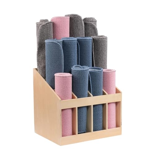 Support de sol en bois pour tapis de yoga grand meuble rangement fitness