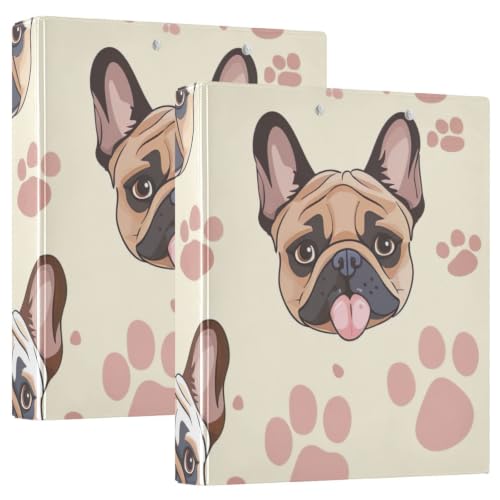 Classeurs décoratifs pour l'école et le bureau style bouledogue français
