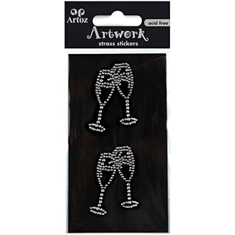 Weddix 'Rhinestone Stickers - Artwork Champagne Glasses - Long Live The Happy Couple Cover