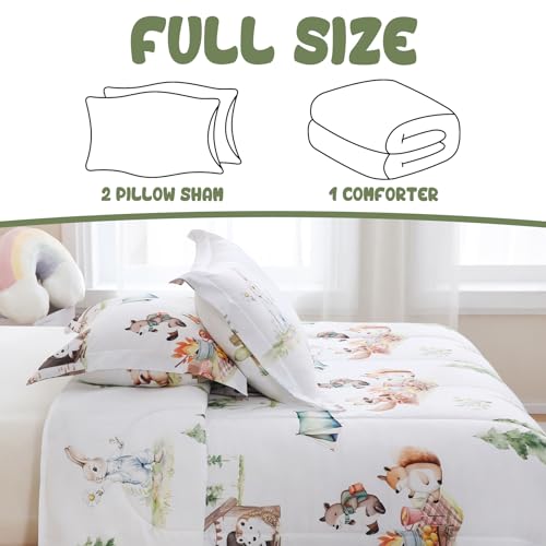 Image of Yibeizi Camper Animal Print Comforter Set Full Woodland Bedding