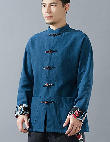 Men's Martial Arts Kung Fu Jacket Casual Shirt Chinese Traditional Style Tang Suit4