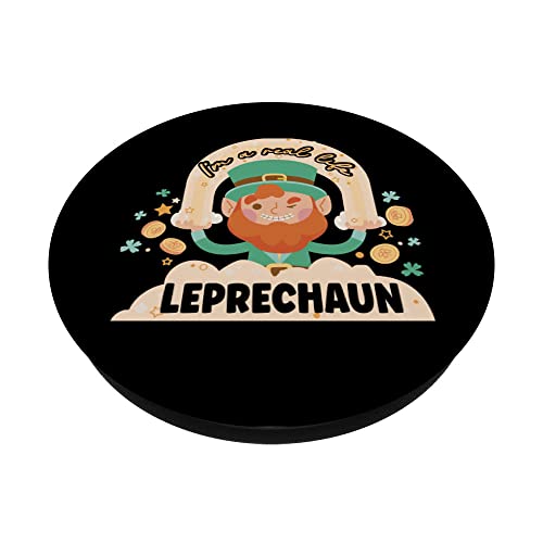 I'm A Real Life Leprechaun St. Patricks Day Ireland Irish St PopSockets Swappable PopGrip, Black - Image 2