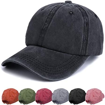 Kodior Baseball Cap for Women - Classic Ponytail Baseball Hats Vintage Sun Messy High Bun Hat Adjustable Pony Caps Trucker Outdoor Sports Tennis Cap Men