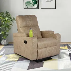Primrose Victoria Single Seater 1R Manual Recliner Sofa | Recliner for Living Room Bedroom & Home Office (Beige)