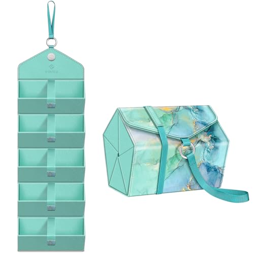 Image of Fintie Sunglasses Organizer Travel Case, 5 Slot Foldable Eyeglasses Holder Box Eyewear Storage, Emerald Marble