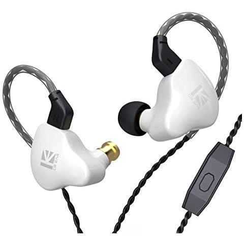 KBear KS1 in Ear Buds Earphones, Dual Magnetic Circuit Dynamic in Ear Earphone, HiFi Stereo in-Ear Monitors, IEM Wired Earphones/Earbuds/Headphones with Detachable Cable (White with Mic) Cover