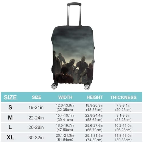 Many Zombie Luggage Cover, Washable Elastic Suitcase Cover Protector Fit 18-32 Inch Luggage2
