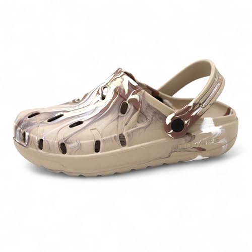 Image of Red Tape Men's Discover Marble Effect Clogs | Comfortable Slip-On Sandals with Adjustable Back Strap