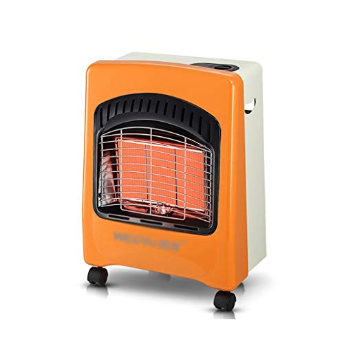 SHENXINCI Estufa Catalitica con Ignición Piezoeléctrica,Estufa Portátil con Ruedas 4200 W, Sistema Antivuelco ODS, Blanco y Naranja