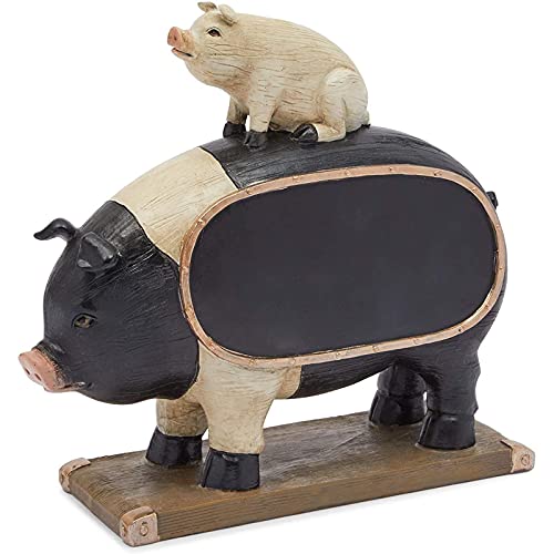 Farm Animal Decor With Chalkboard, Pig Design (9 X 8.6 X 3.2 In) #TOP28