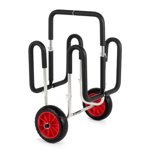 AQUASTIC SUP und Paddleboarding Trolley | Transport von 2 SUP-Boards | Leichte Aluminium-Konstruktion Tragkraft 60 kg | Wartungsfreie 10-Zoll-Räder | Einfache Montage | Kratzschutz