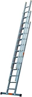 3.0m Triple Section 11 Rung Extension Ladders to 7.0m , Aluminium, Stabiliser Bar, Comfort D-Shaped Rungs, Extends 3.0-7.0m, EN131 Professional / ST-T3011