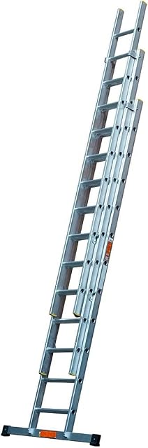 3.0m Triple Section 11 Rung Extension Ladders to 7.0m , Aluminium, Stabiliser Bar, Comfort D-Shaped Rungs, Extends 3.0-7.0m, EN131 Professional / ST-T3011