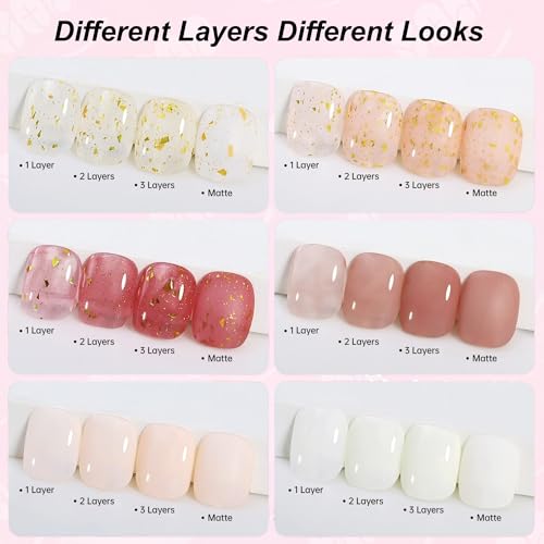 Set de Esmalte de Gel Nude Transparente 8 Pcs miniatura 2