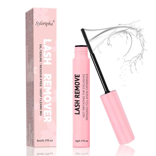Syloripha Lash Remover Cluster Lash Glue Remover DIY Individual Eyelash Extensions Lash Adhesive Remover Eyelash Glue Remover for Cluster Eyelashes Gentle Soothing 5ml Wand Glue Remover for Home Use