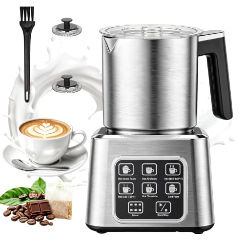 Electric Milk Frother and Steamer 6-in-1 Detachable Milk Frother Machine