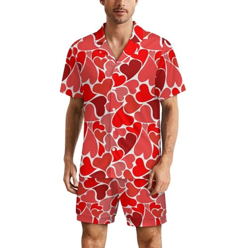 Pyjama manches courtes homme anti-transpiration col boutonné doux White-29
