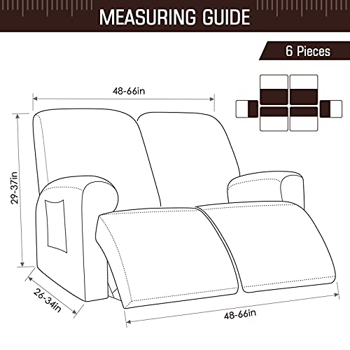 Taococo 4 Pieces 1 Seat Stretch Recliner Slipcover With 6 Pieces 2 Seat Stretch Love Seat Recliner Slipcover (Chocolate) #TOP5