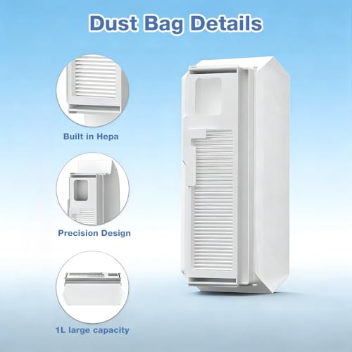 Image of HASTHIP 4Pcs Dust Bags for Narwal Freo X Plus / K1, Replenishment Kit Replacement Parts Replacement High-Capacity Durable Leak-Proof Vacuum Dust Bags for Narwal Robot Vacuum Cleaner, 62x97x216mm