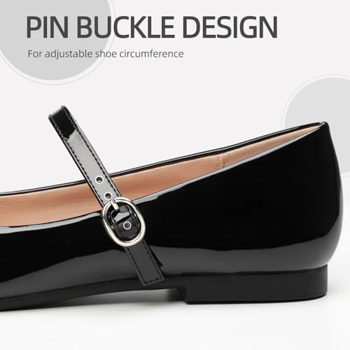 Image of Women's Mary Jane Shoes, Ballet Flats for Women, Square Toe Shoes for Women