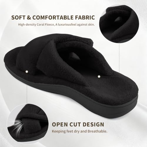 Image of BCSTUDIO Women's Orthopedic House Fuzzy Slippers with Arch Support