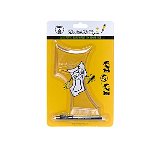 As Seen On Shark Tank - 100% Clear + Pencil - The Cut Buddy PLUS - Shaping & Styling Tool for Perfect Line up & Edging, use guide with a Beard Trimmer or Razor to Style Your Beard & Hairline