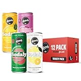 Remedy Sodaly Super Mix Pack, 12 x 250ml Cans of Prebiotic Soda - All-Natural Flavoured Fizzy Drink with Prebiotics for Gut Health - Sugar Free Soft Drink with No Artificial Sweeteners