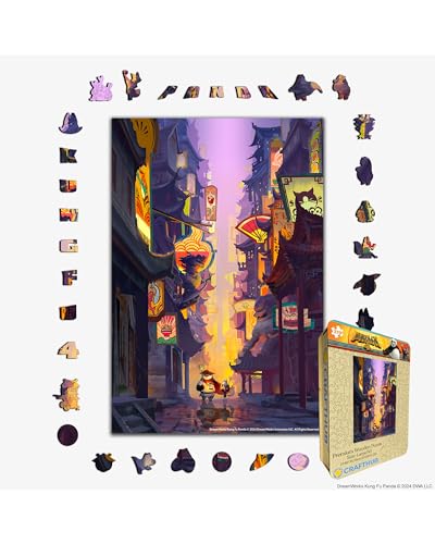 CRAFTHUB Kung Fu Panda Puzzle - Best Sparring Buddies Wooden Jigsaw Puzzle, Magical Puzzles for Adults & Kids, for Game Night, Birthday Present, Gift Idea, A3 Size, 343 Pieces