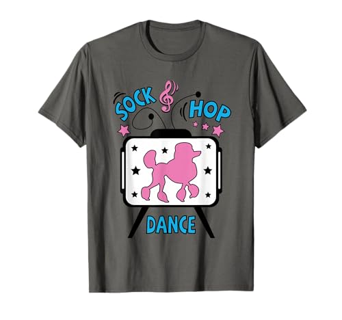 1950s Sock Hop Dance Poodle 50s Costume Rockabilly Pink T-Shirt