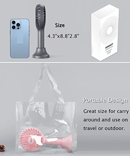 Honhey Handheld Fan Portable, Mini Hand Held Fan With Usb Rechargeable Battery, 4 Speed Personal Desk Table Fan With Base, 3-10 Hours Operated Small Makeup Eyelash Fan For Women Girls Kids Outdoor #TOP6