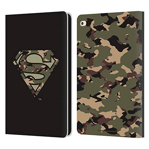 Head Case Designs Licenciado Oficialmente Superman DC Comics Camuflaje Logotipos Carcasa de Cuero Tipo Libro Compatible con Apple iPad Air 2 (2014)