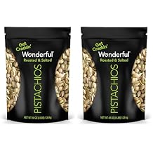 Wonderful Pistachios In Shell, Roasted & Salted Nuts, 48 Ounce Resealable Bag, Protein, Bulk Snacks, Healthy Snacks for Adults Pack of 2
