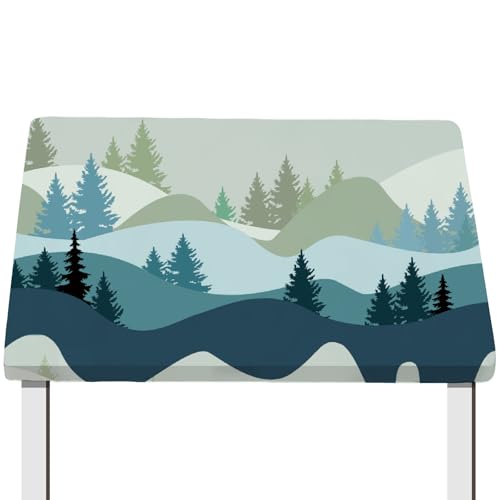 CREATCABIN Nappe Rectangulaire Imperméable à Motif Montagne et Forêt Facile à Nettoyer et Anti Taches Idéale pour Les Repas Les Fêtes Les Dîners Le...