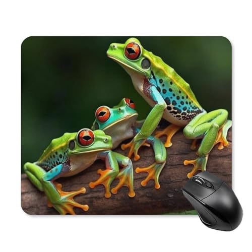 Tapis de souris grenouilles coloré pour ordinateur portable avec base caoutchouc